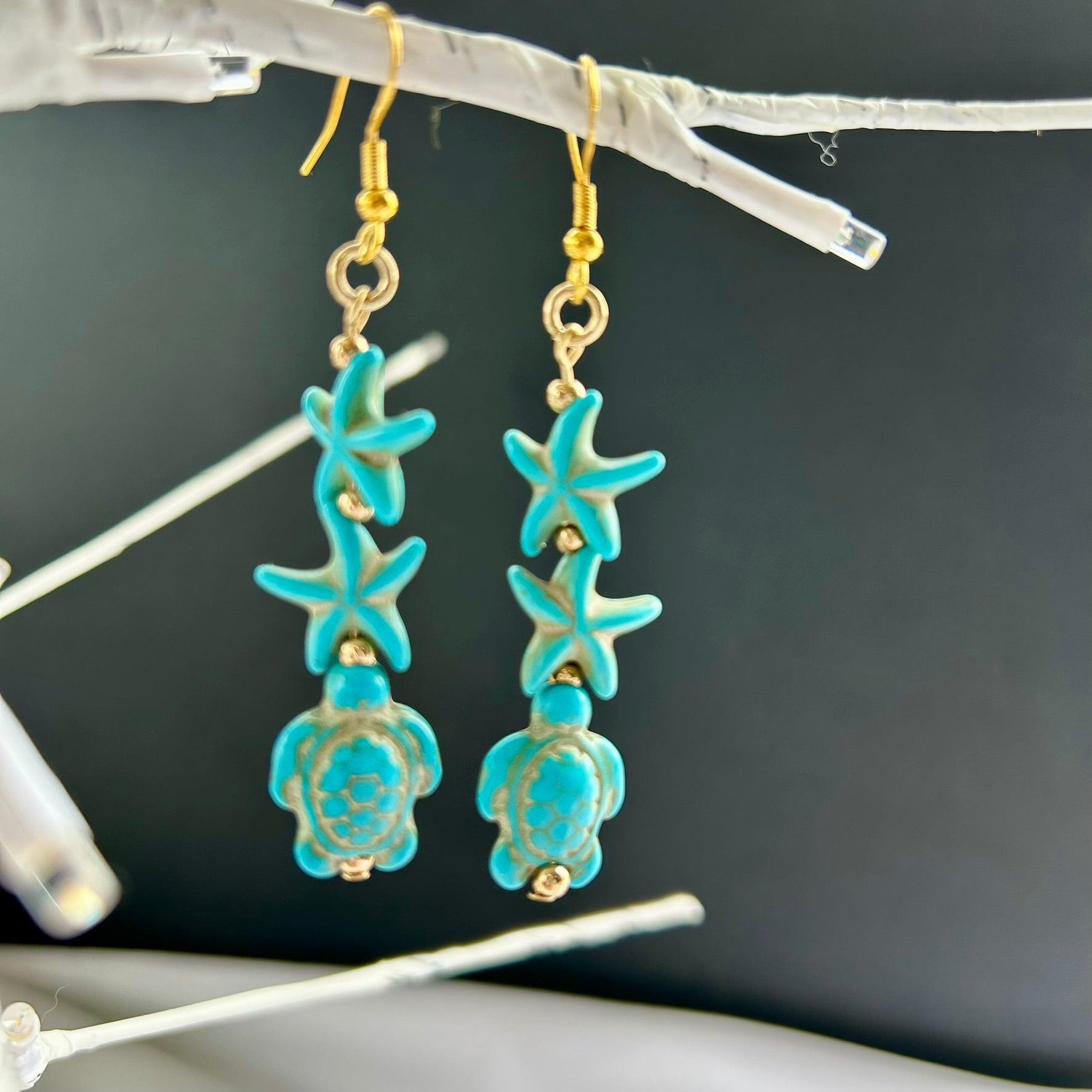 Starfish & Turtles Earrings - Bigfoot Yarns