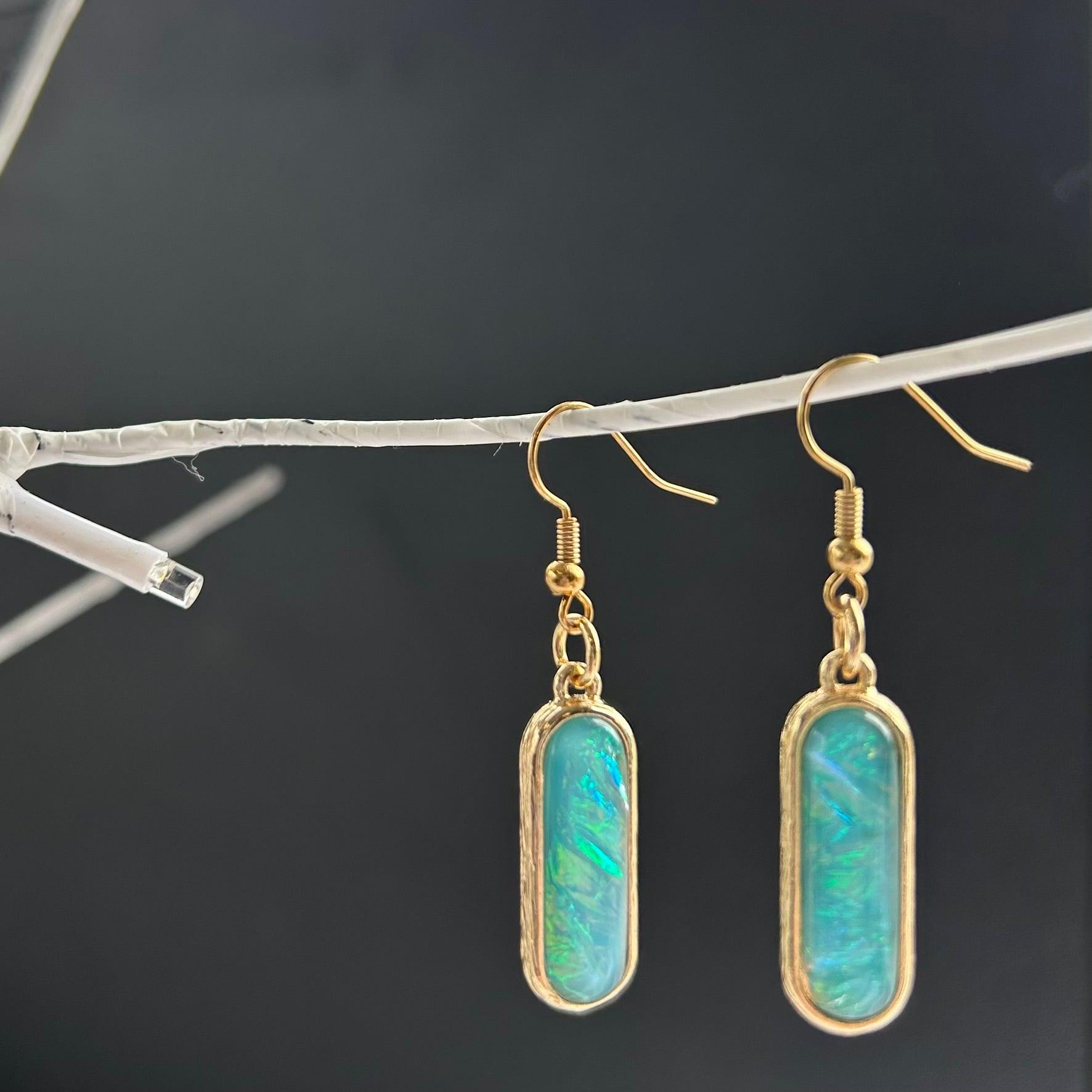 Blue & Gold Earrings - Bigfoot Yarns