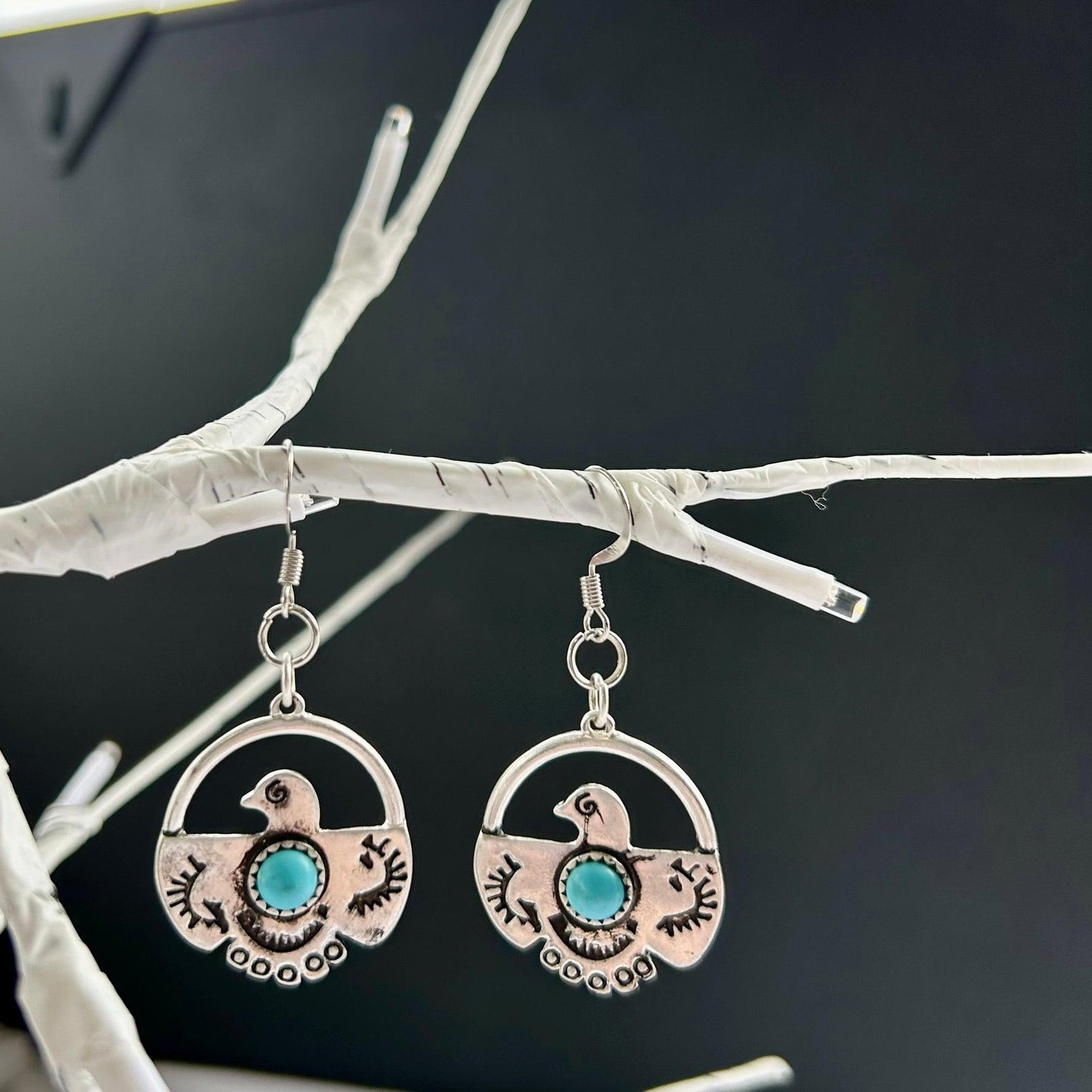 Bird & Turquoise Earrings - Bigfoot Yarns