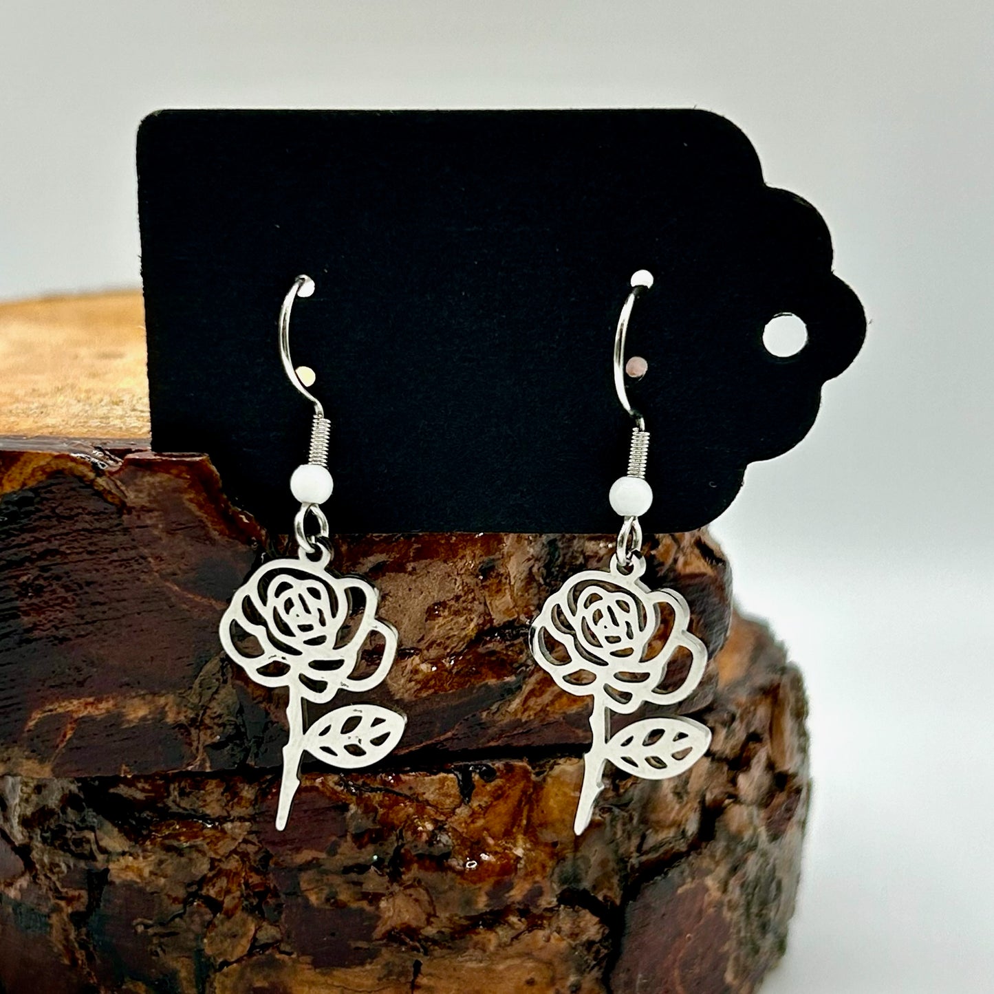 June - Rose Birth Flower Earrings