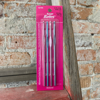 Susan Bates Silvalume Crochet Hook 4-pack