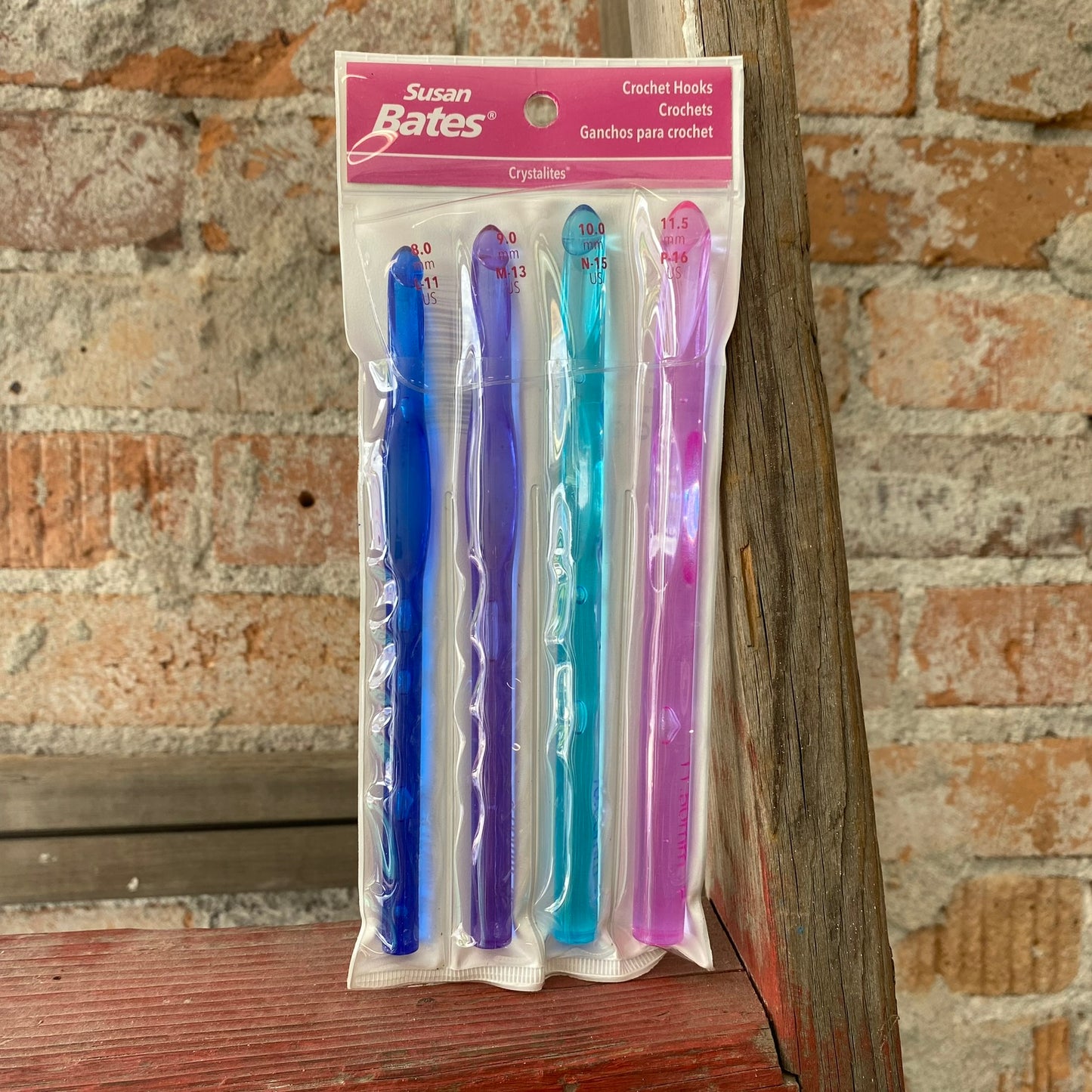 Susan Bates Crystalites Crochet Hook 4-pack